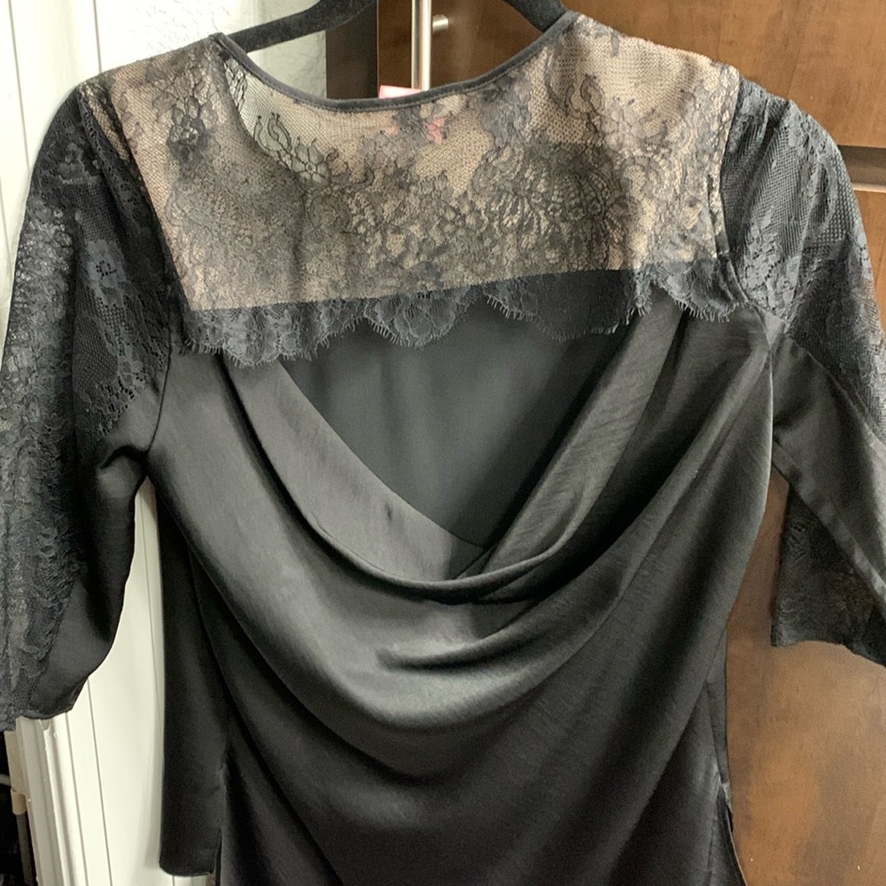 BCBG top, lace, open back
